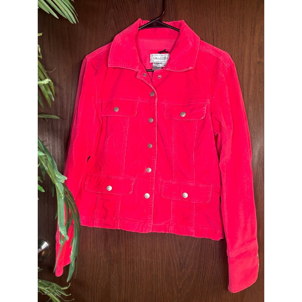 Live a Little Hot Pink Corduroy Jacket | Barbiecore Y2K Utility Jacket Medium